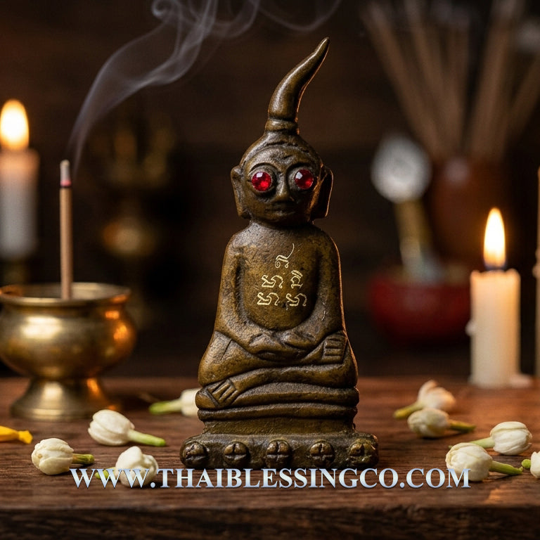 🌺 Red-Eyed Ngang "Bua Bang Bai" Edition: The Sovereign of Hidden Charisma and Wealth by Luang Phor Mian (2568)