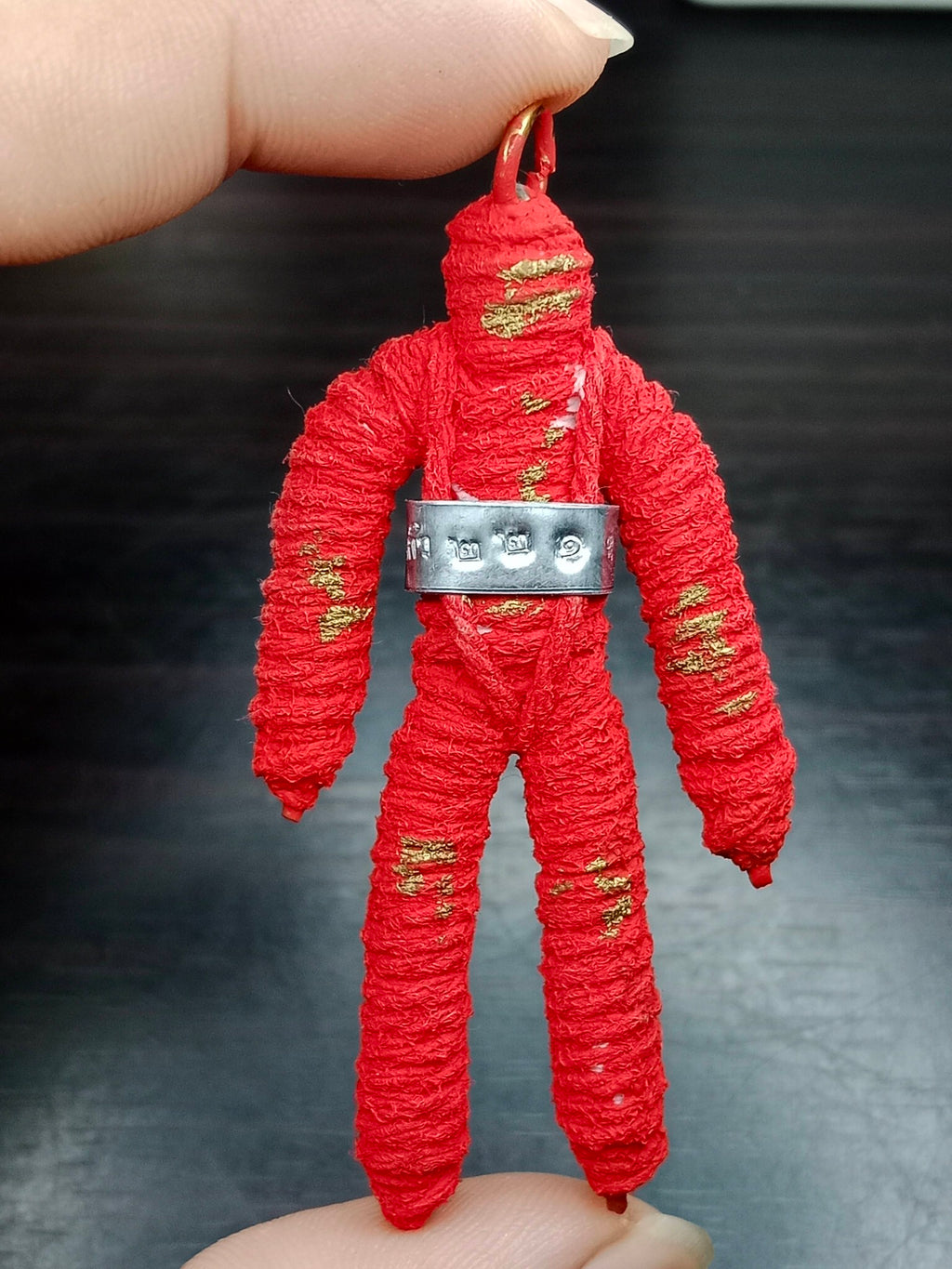 👤 Red Radiant Power Hun Payont Figurine – Fierce Business Warrior & Protector by Luang Pu Kaew