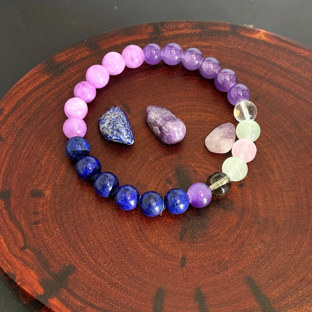 ✨ Natural Stone Symbolic Beaded Bracelet – Unisex Anxiety Relief, Protection, Money Attraction & Spiritual Inner Self-Love Jewelry