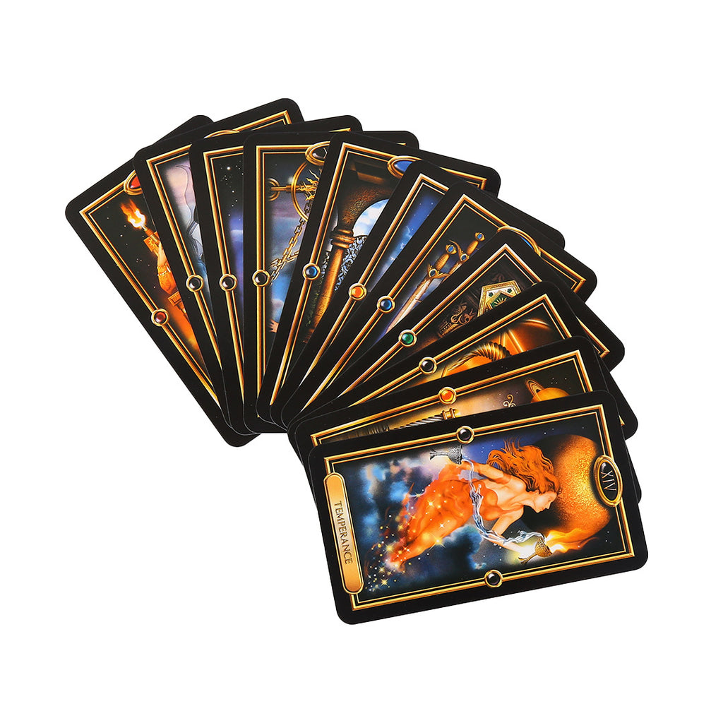 Easy Gilded Tarot Cards – 78-Card Gold Foil Deck for Guidance, Divination, and Family Board Games