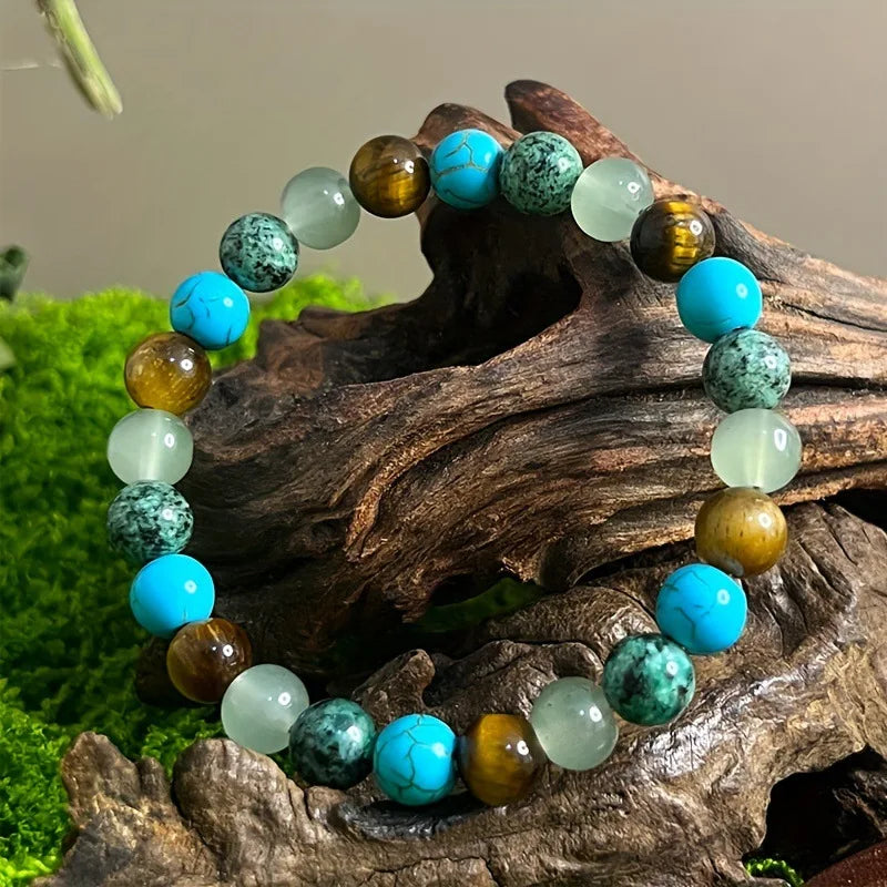 ✨ Natural Stone Symbolic Beaded Bracelet – Unisex Anxiety Relief, Protection, Money Attraction & Spiritual Inner Self-Love Jewelry