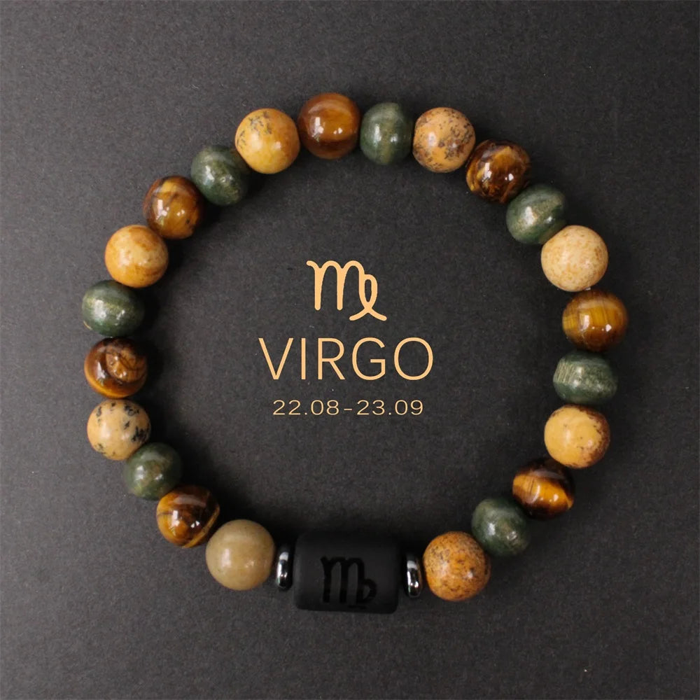 ✨ Boho Natural Stone Tiger’s Eye Bracelet – Unisex Jewelry for Women & Men – Unique Birthday & Christmas Gift for Boyfriend dark green