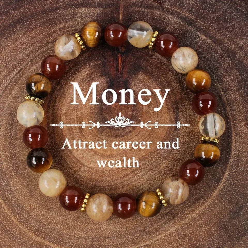 🎶 The "Symphony of Abundance" Bracelet: Citrine, Tiger Eye & Red Agate (November Birthstone & Creative Flow)