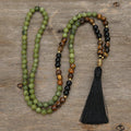 🔴 Southern Red Agate, Tiger Eye & Black Onyx 108 Mala Beads (8mm): The Triad of Vitality, Wealth & Protection – Root Chakra Healing Meditation Necklace