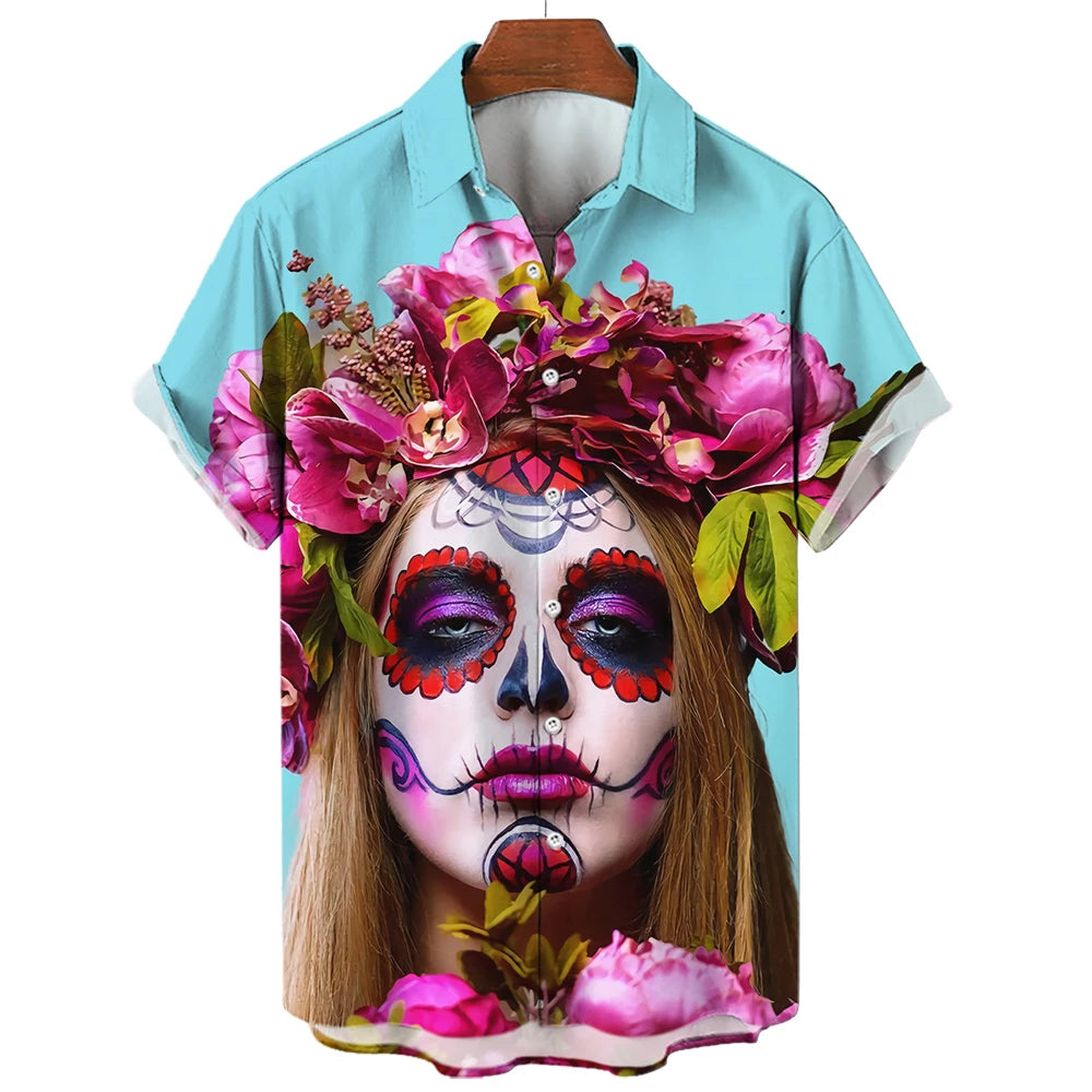 ✨ The Cinematic Nightmare Edition: Premium Men’s Horror Movie 3D Printed Shirt – High-Definition Slasher &amp; Supernatural Graphic, Designer Summer Hawaiian Fit, Breathable Quick-Dry Short-Sleeve, and Sophisticated Urban-Gothic