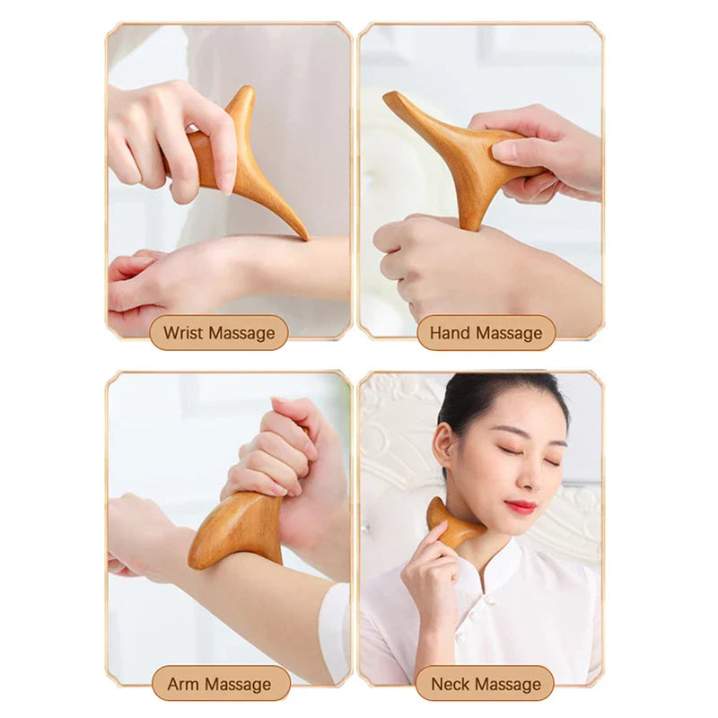 Multifunctional Wooden Massage Stick – Natural Meridian & Acupoint Therapy Tool for Full Body Relaxation and Muscle Relief