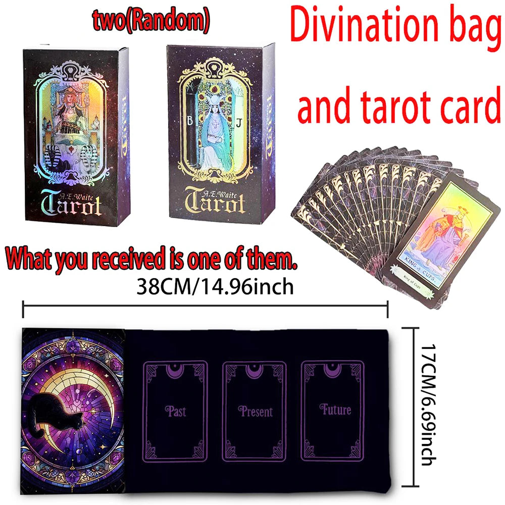 🌙 Moon Starry Sky Witchcraft Cat Tarot Storage Bag – Mystical Tarot & Divination Accessories﻿ ZBD(110) 2PCS
