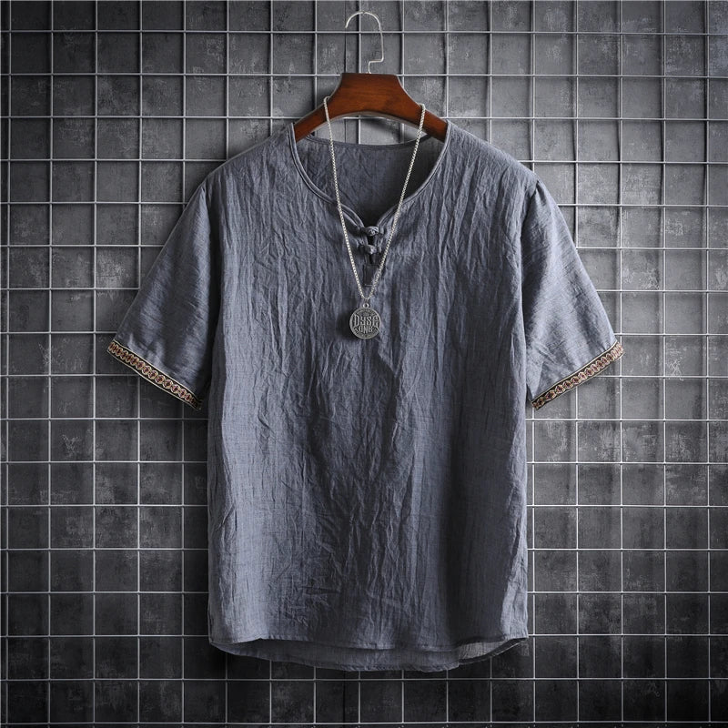 ✨ The Seoul Minimalist: Premium Men’s Plus Size Hawaiian Shirt (M-5XL) – Ultra-Lightweight Solid Color Fabric, Korean "Clean Fit" Aesthetic, and Breathable Short-Sleeve Casual Button-Down Gray Blouse Men