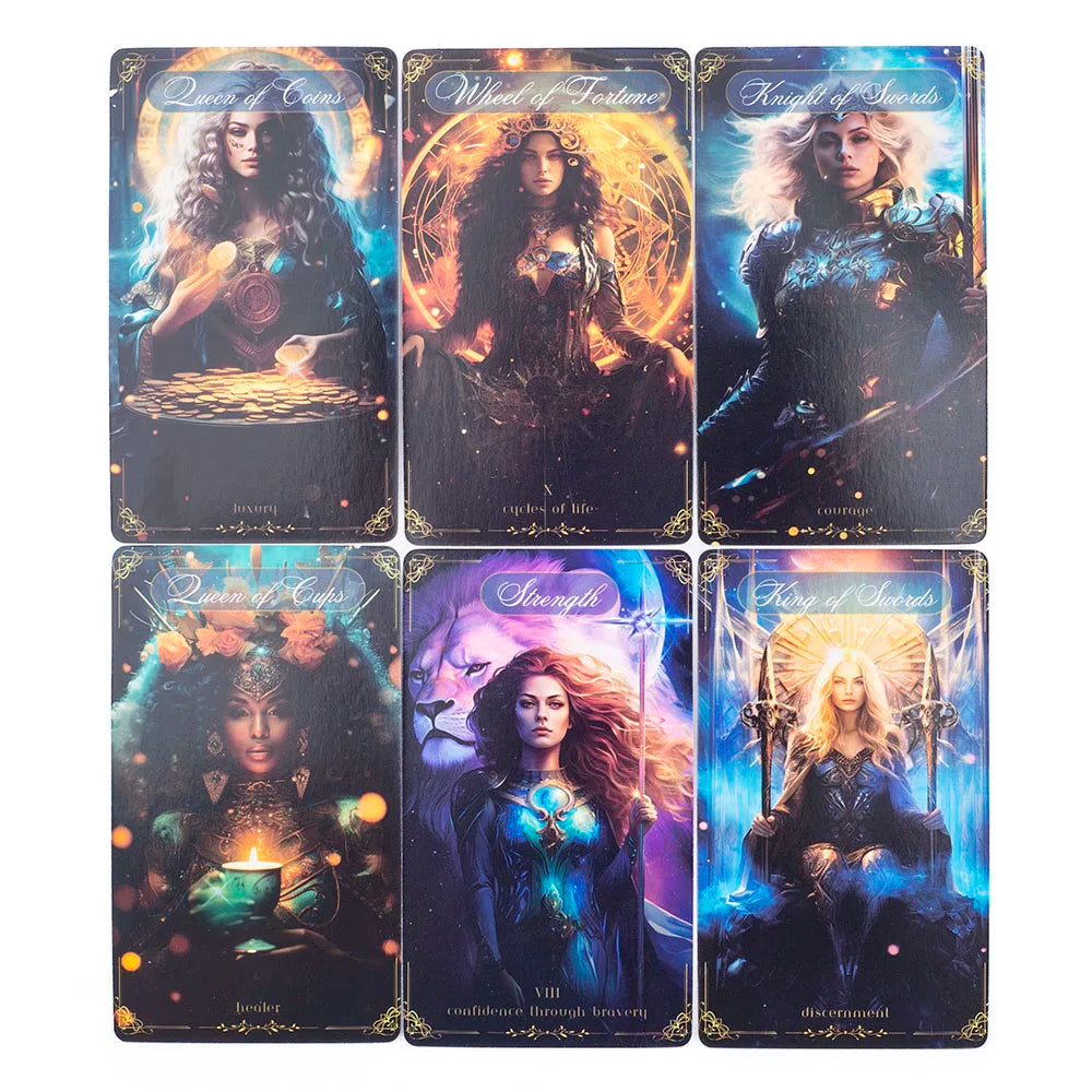 Divine Celestial Tarot Cards Deck - 78 Cards for Fortune Telling, Divination, and Classmate Gatherings (10.4x6.1CM)