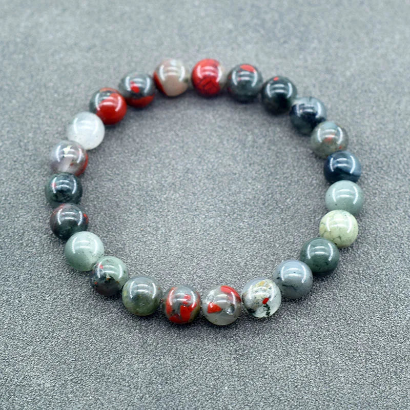 ✨ Natural Stone Protection Bracelet – Dragon Blood Beads, Quartz & Onyx Stretch Jewelry for Men & Women – Healing Reiki & Yoga Energy Bracelet