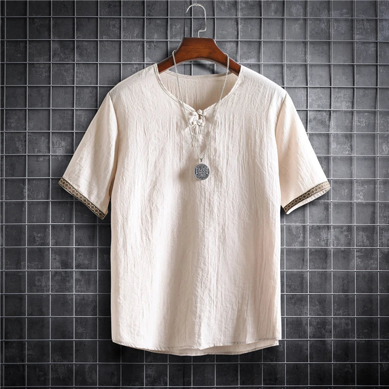 ✨ The Seoul Minimalist: Premium Men’s Plus Size Hawaiian Shirt (M-5XL) – Ultra-Lightweight Solid Color Fabric, Korean "Clean Fit" Aesthetic, and Breathable Short-Sleeve Casual Button-Down Beige Blouse for Men