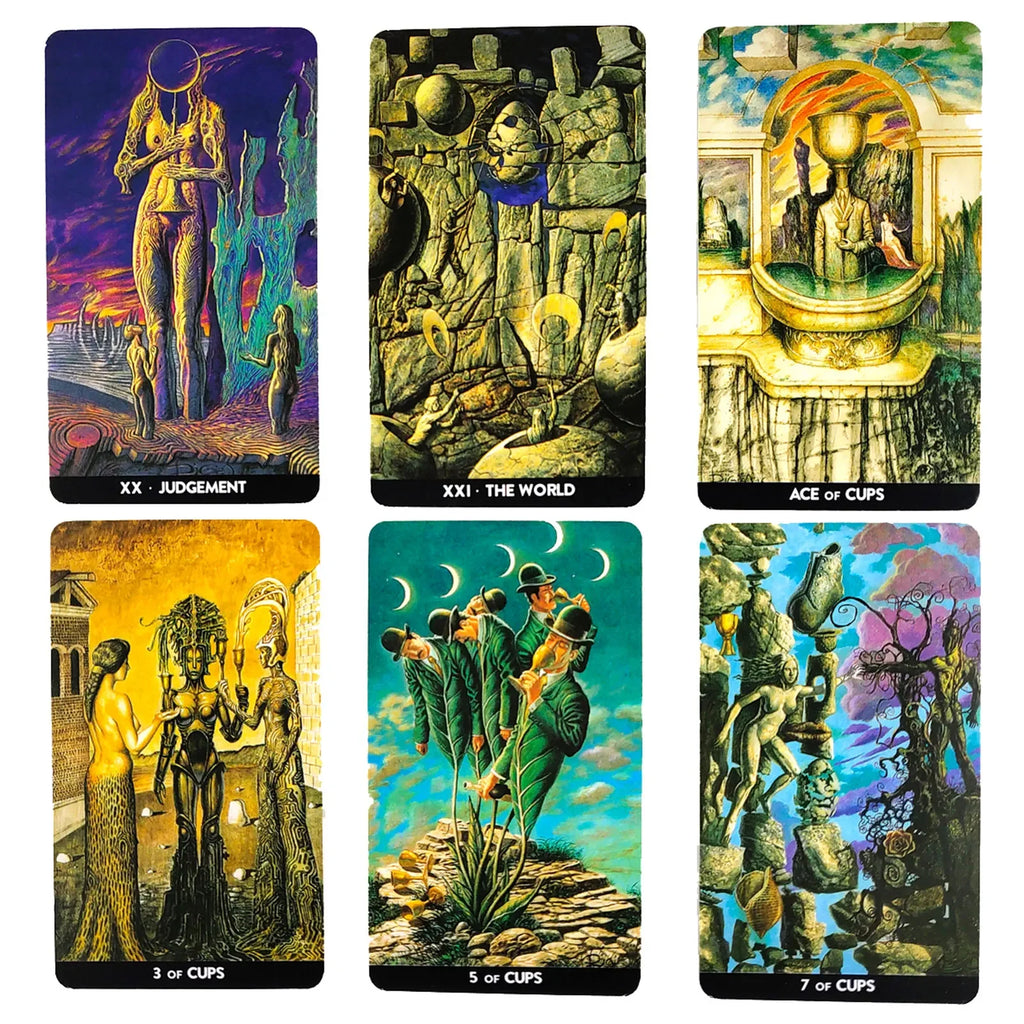 🔮 Surrealist Tarot English Deck – Magical Fate Divination Oracle Cards with Guidebook for Personal & Family Use