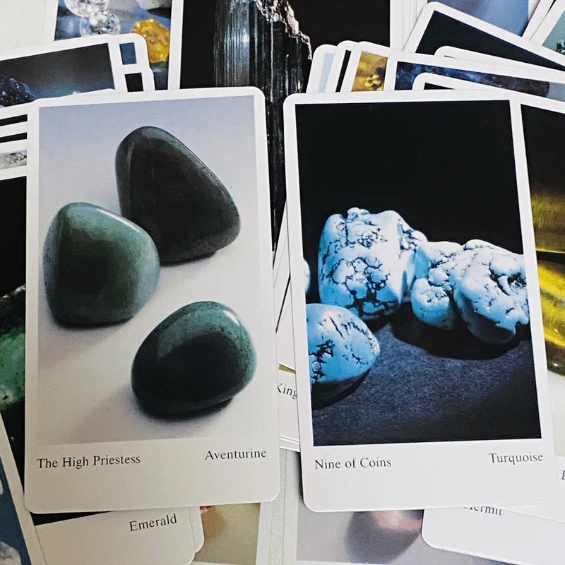 🔮 The Tarot of Gemstones and Crystals – 78-Card Deck with Instruction Booklet, Featuring Photographs of Nature’s Most Beautiful Crystals and Stones, Perfect for Intuitive Divination and Spiritual Connection