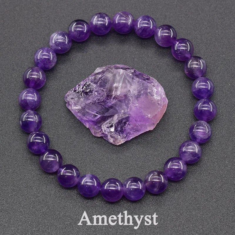 ✨ Natural Red Picasso Jasper Stone Beads Elastic Bracelet – Unisex Healing Crystal Jewelry with Round Red Pine Beads – Elegant Jade Bangle Gift 11 Amethyst