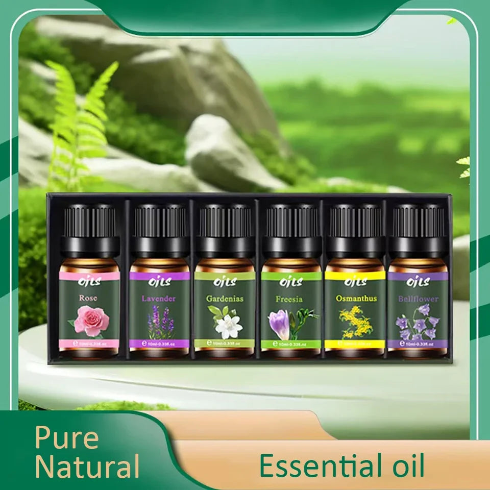 🌿 6-piece Premium Essential Oil Set – Natural Aromatherapy Oils for Diffusers and Relaxation 6PC