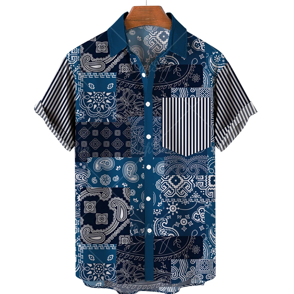 🏝️ The Dasan Majestic Edition: Ultra-Luxury Men’s High-End Hawaiian Shirt – High-Definition Floral & Ethnic Graphic Print, Premium Cooling Performance Fabric, and Sophisticated Resort-Luxe Button-Down