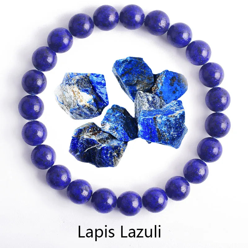 ✨ Natural Stone Protection Bracelet – Dragon Blood Beads, Quartz & Onyx Stretch Jewelry for Men & Women – Healing Reiki & Yoga Energy Bracelet 1 Lapis Lazuli