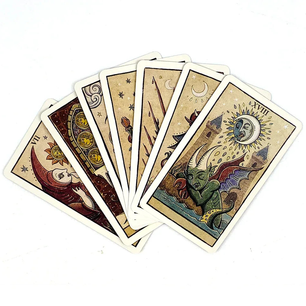 Hot-Selling 78pcs Tarot Cards Deck - English Version for Fortune Telling, Divination & Family Fun | Ideal Halloween & Christmas Gifts