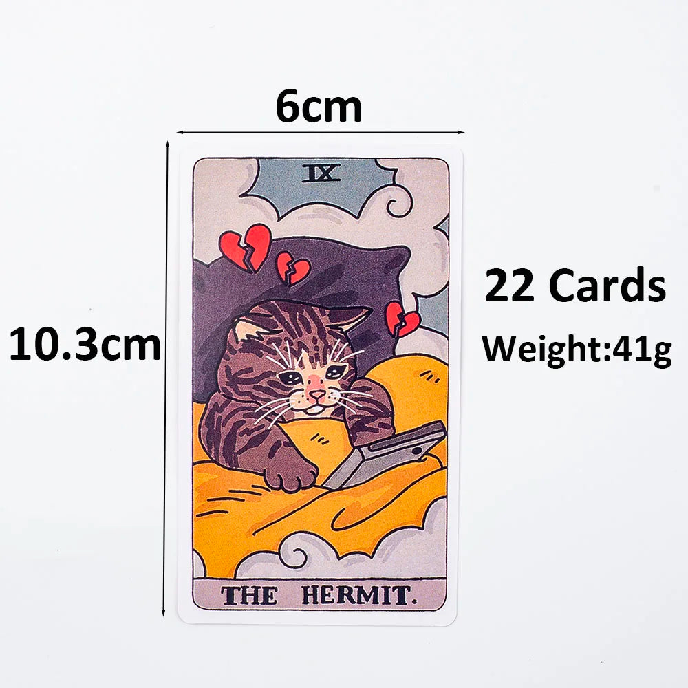 Cat Meme Tarot Deck – 22 Major Arcana Funny Witchy Cat Cards for Divination & Family Fun