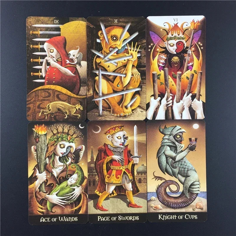 Deviant Moon Tarot Cards – 78-Card English Board Game Deck for Family Parties and Entertainment