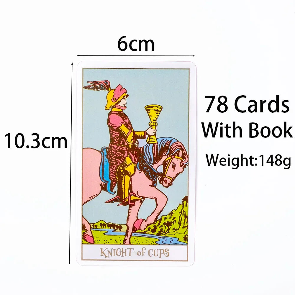 🌸Pink Border Tarot Card Deck with Guidebook – 78 English Cards for Family Divination & Party Game