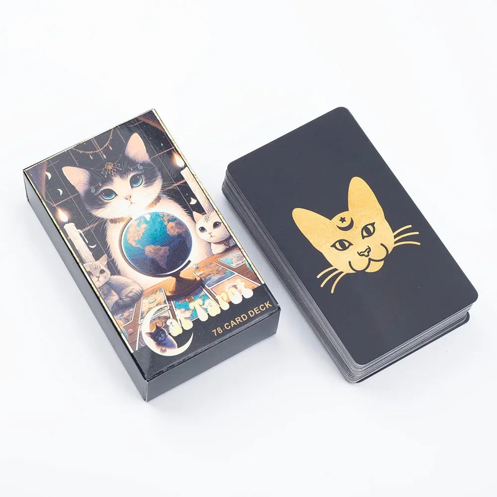😺 Cat Tarot 78 Card Deck | English Version | Board Game & Christmas Gift | Divination Tools for Fun Fortune Telling | 10.3x6.1cm