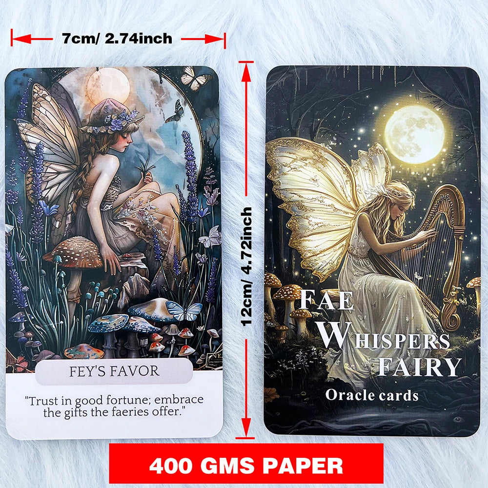 Fae Whispers Fairy Oracle Cards – 54-Card Deck with Fairycore Aesthetic for Spiritual Inspiration & Meditation, 12x7cm