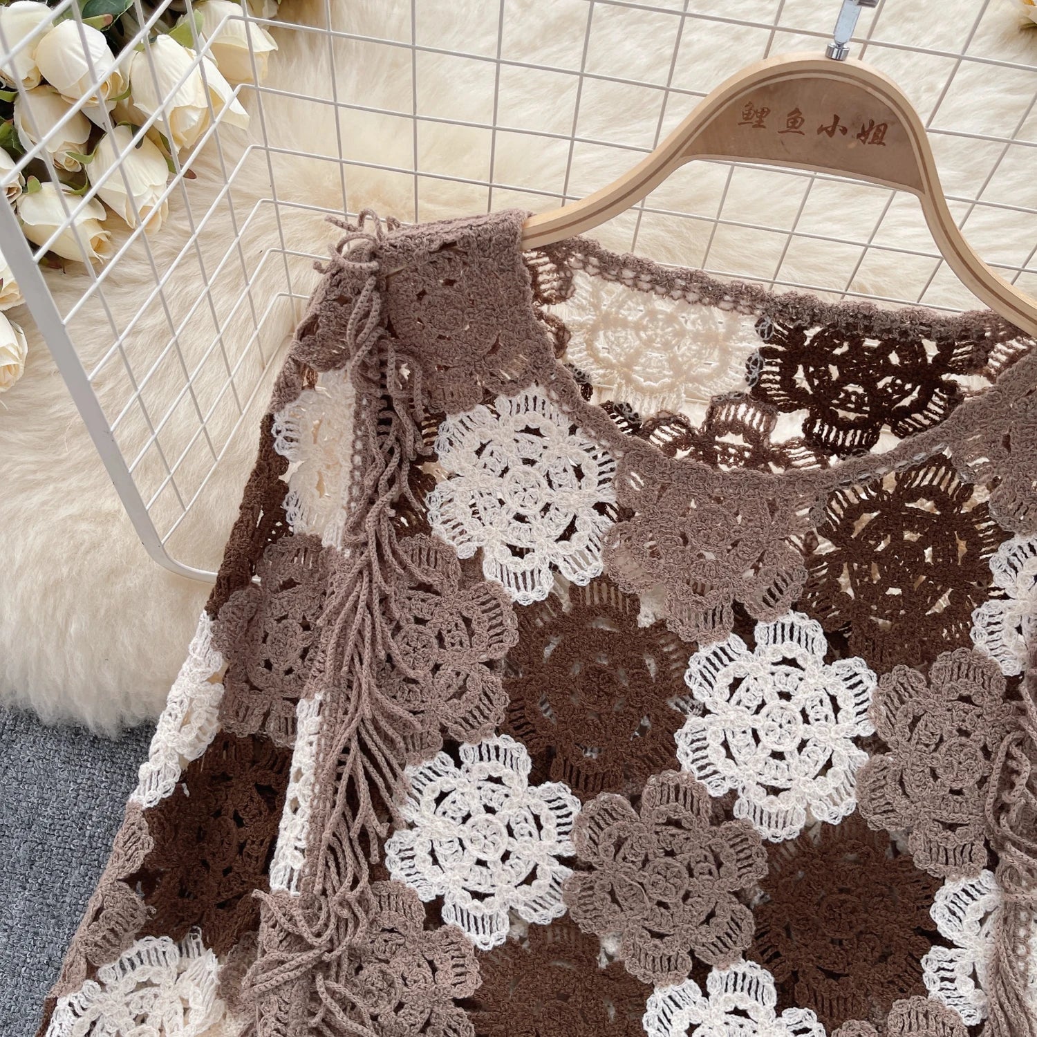 👚 SINGREINY Tassels Knit Hollow Out Top – Hook Flower Design, Long Sleeves, Women’s Streetwear, Chic Bohemian Y2K Vintage Loose Blouse