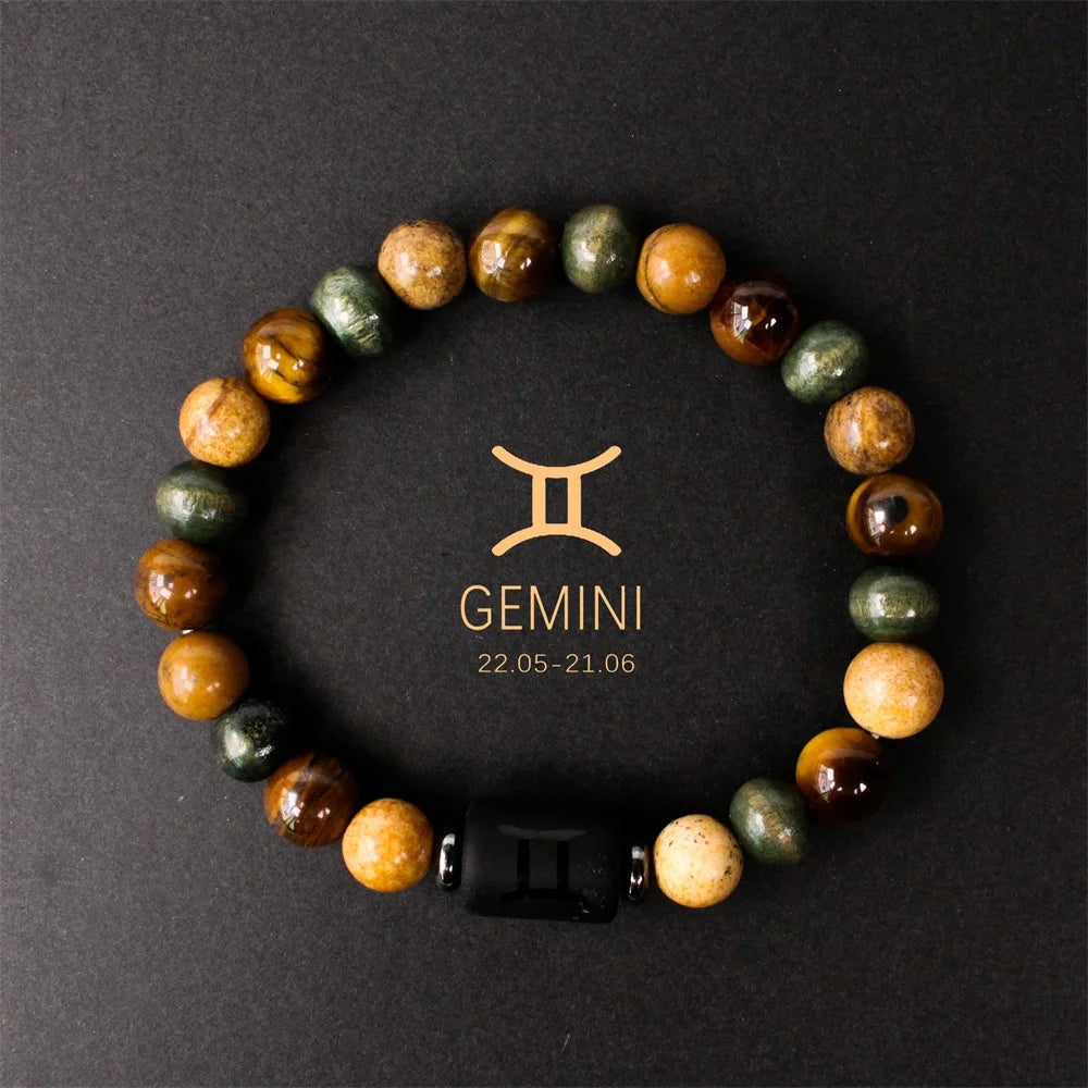 ✨ Boho Natural Stone Tiger’s Eye Bracelet – Unisex Jewelry for Women & Men – Unique Birthday & Christmas Gift for Boyfriend REDDISH BROWN