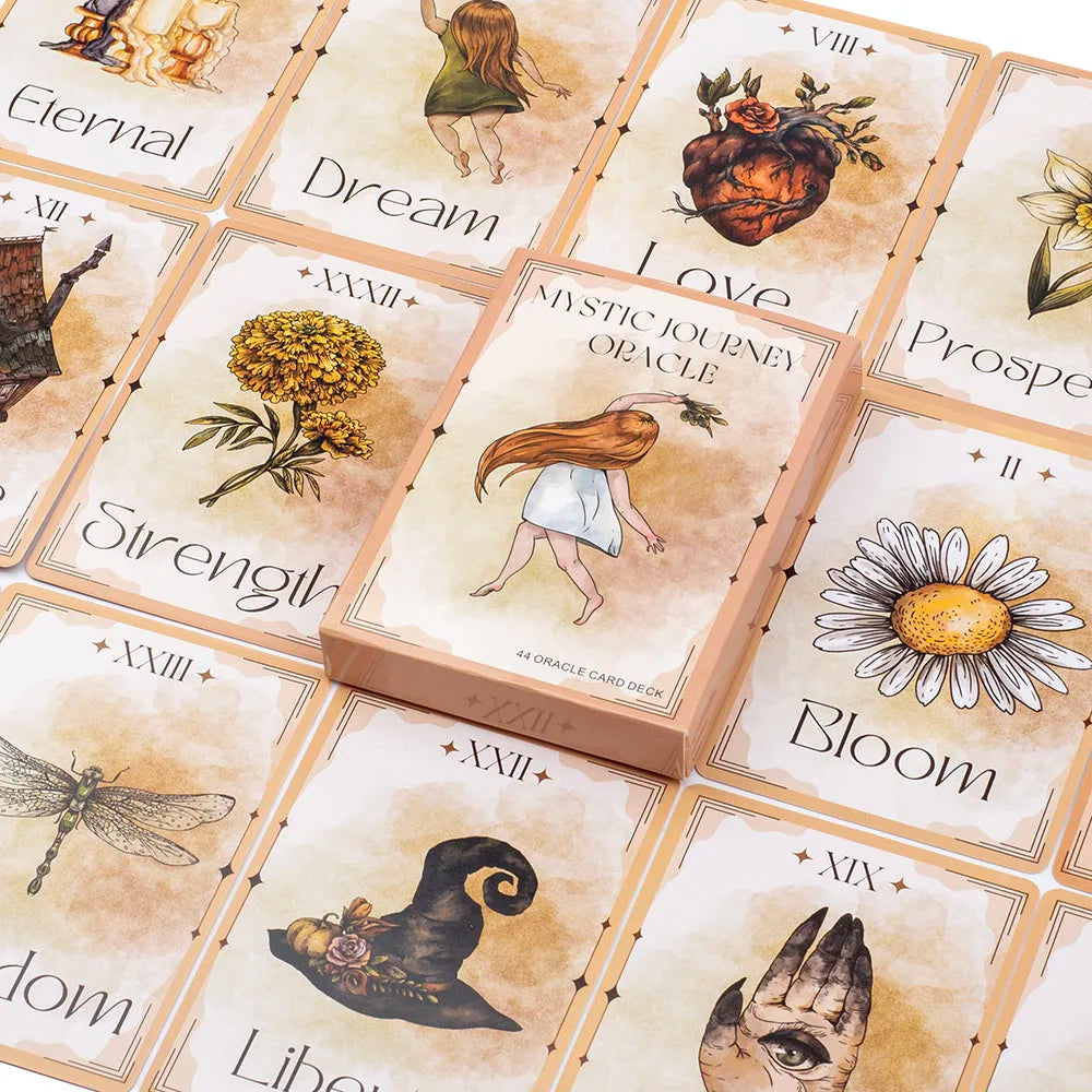 🎴 Mystic Journey Oracle Deck – 44-Card English Edition for Intuitive Guidance, Meditation, and Entertaining Family Play
