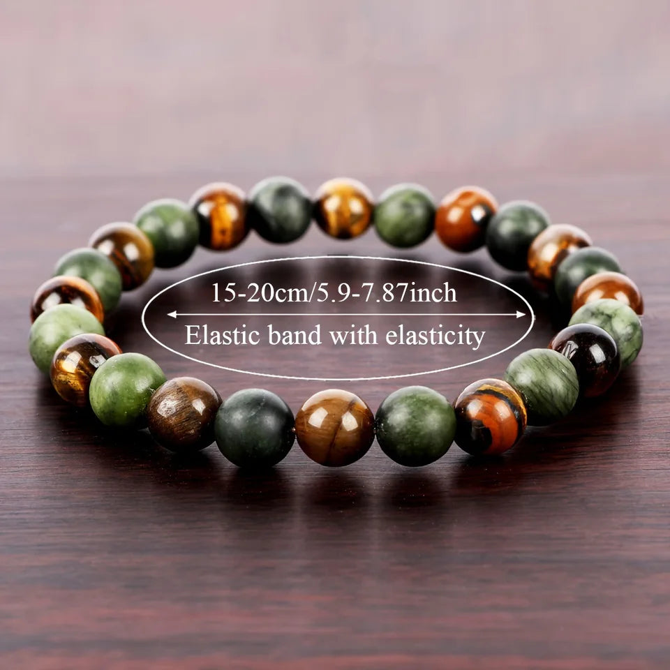 ✨ Natural Stone Symbolic Beaded Bracelet – Unisex Anxiety Relief, Protection, Money Attraction & Spiritual Inner Self-Love Jewelry