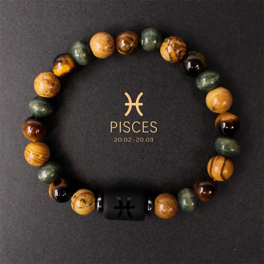 ✨ Boho Natural Stone Tiger’s Eye Bracelet – Unisex Jewelry for Women & Men – Unique Birthday & Christmas Gift for Boyfriend Rhodium Plated