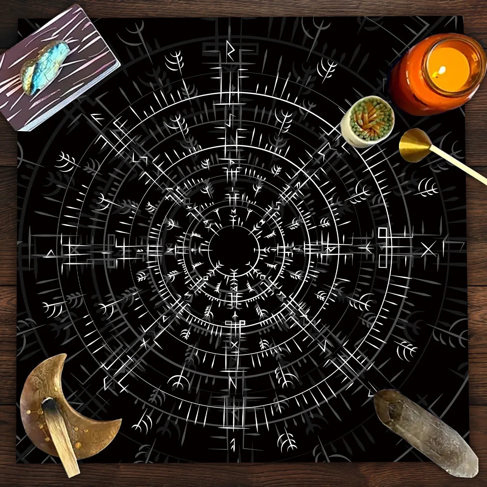 🃏 Mandala Tree of Life Tarot Tablecloth – Sea Velvet Square Butterfly Altar Cloth for Tarot Readings, Terrace Dining & Multi-Purpose Mystic Decor 04