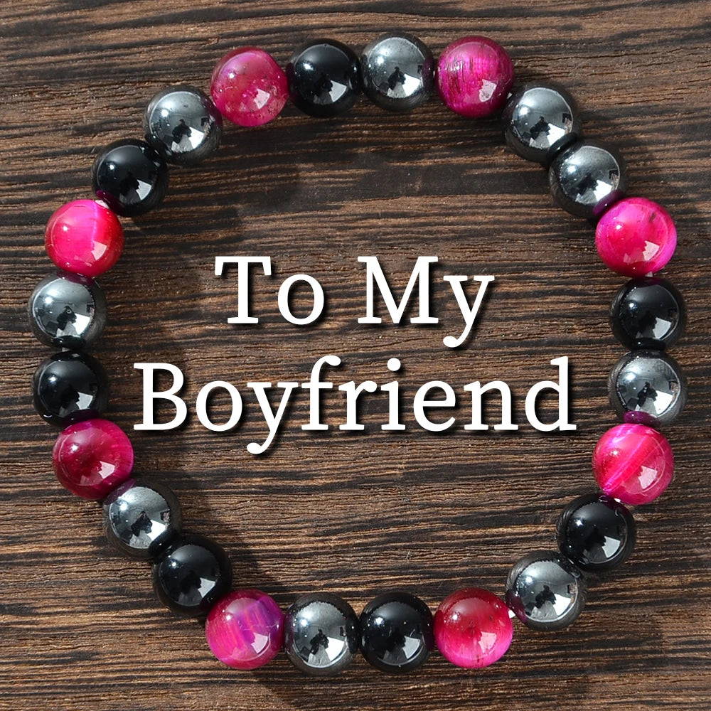 ✨ Natural Crystal Gemstone Bracelet – Meaningful Anniversary Gift for Boyfriends, Perfect for Daily Wear & Special Occasions style E