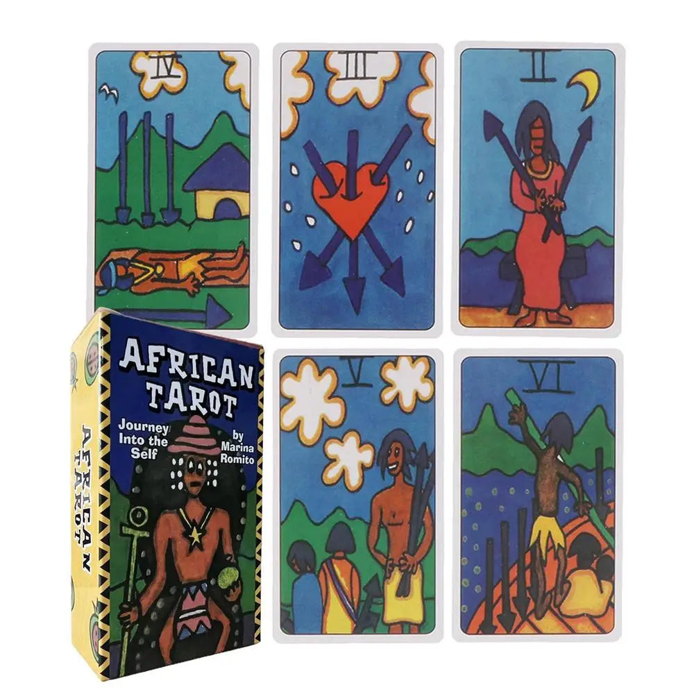 🌍 Tazama African Tarot Deck – 78 Laminated Cards | Collage Art by Safara Wanjagi | Velvet Lamination with Gold Foil & Edges | Hardcover Guidebook | Legendary Ancestral Tarot