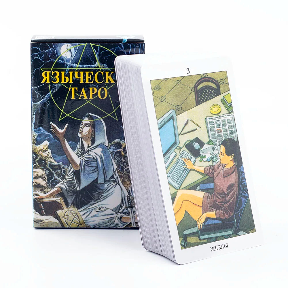 🌿 Russian Pagan Tarot Deck – Intricate 78-Card Set Featuring Mythical and Spiritual Visions for Deep Divination and Social Fun