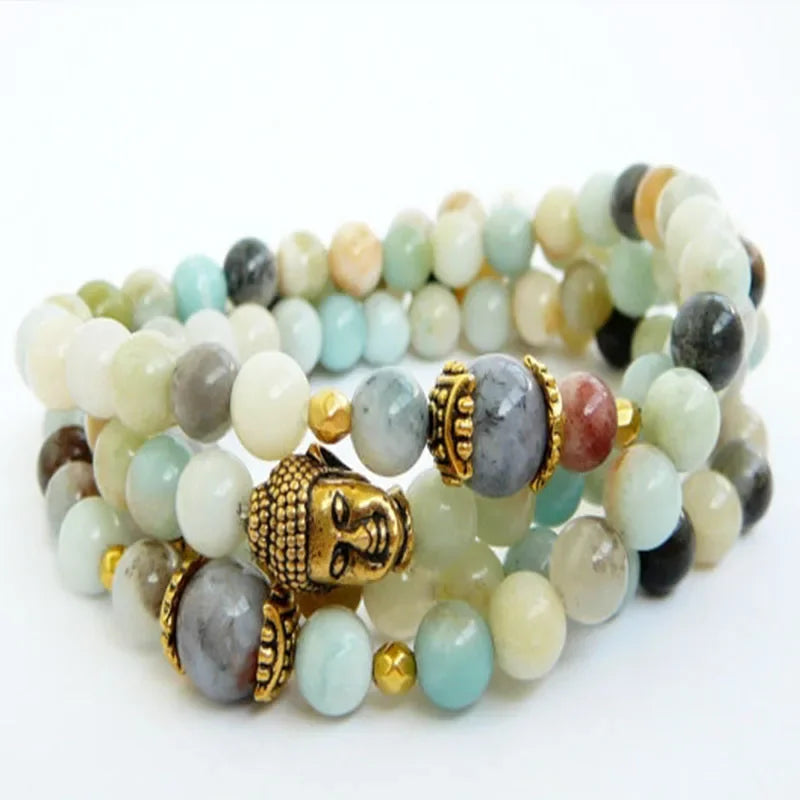 ✨ Turquoise & Onyx Mala Yoga Wrap Bracelet – 108 Prayer Beads Meditation Necklace for Spiritual Focus and Calm A15