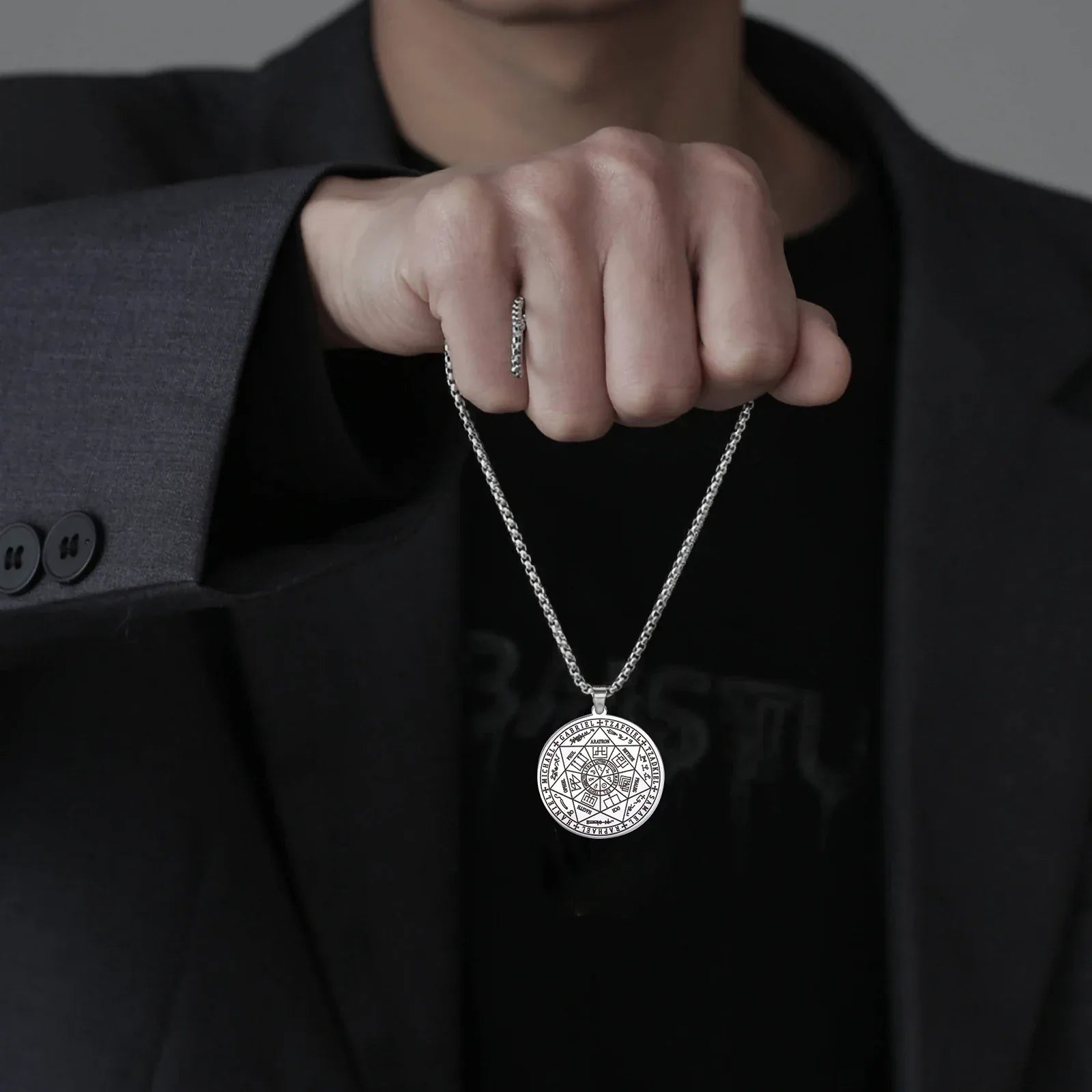 🛡️✨ Supreme 7 Archangels Protection Seal Pendant – Stainless Steel Necklace for Divine Shield & Spiritual Harmony