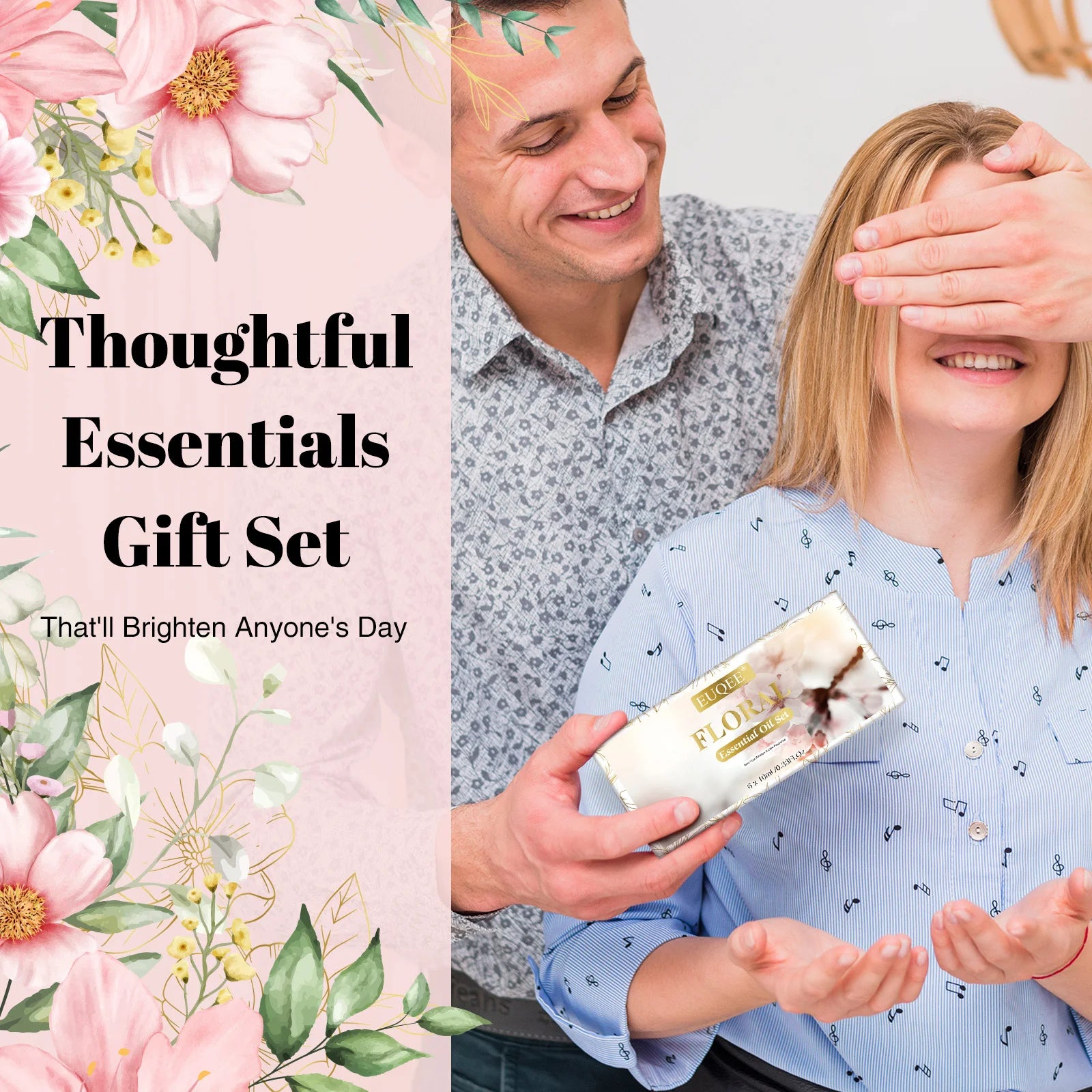 🌿 EUQEE 6-Piece Essential Oil Aromatherapy Gift Box – Pure & Natural Fragrances for Diffusers, Humidifiers, and Home Wellness﻿