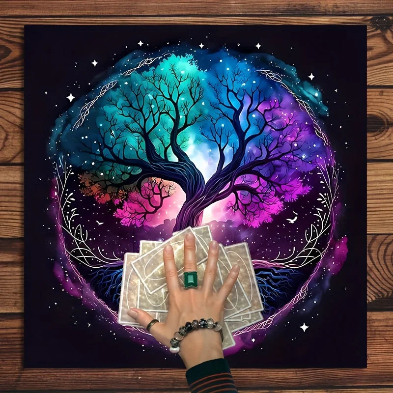 🌳Mystic Tree of Life Tablecloth | Tree Pattern Dining Table Decor & Accessories – Bohemian Style Tarot Card Decor