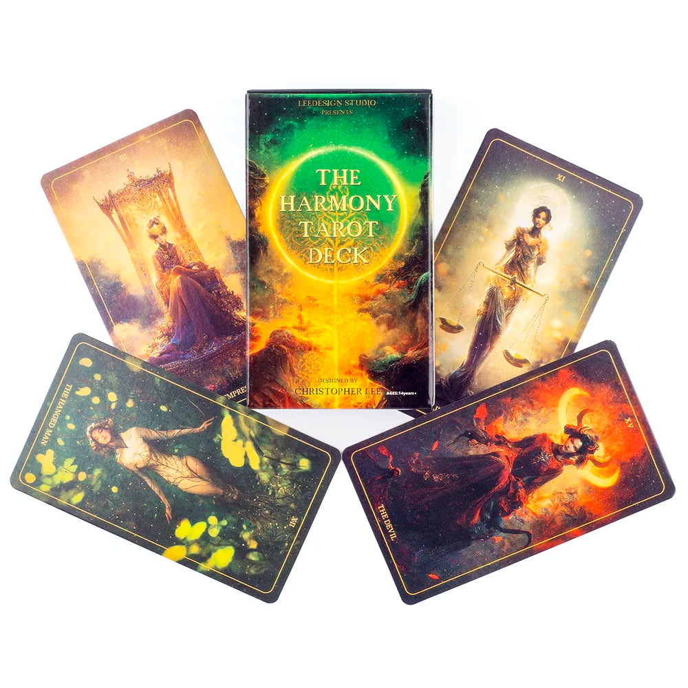 The Harmony Tarot Deck – 78-Card English Visions Divination Edition (10.3x6 cm) for Family Board Games and Spiritual Prophecy
