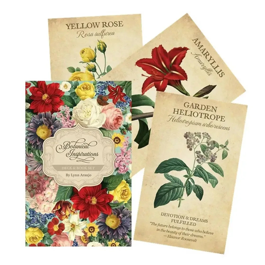 Botanical Inspiration Oracle Cards – 45-Card English Deck with PDF Guidebook for Personal Use & Board Games