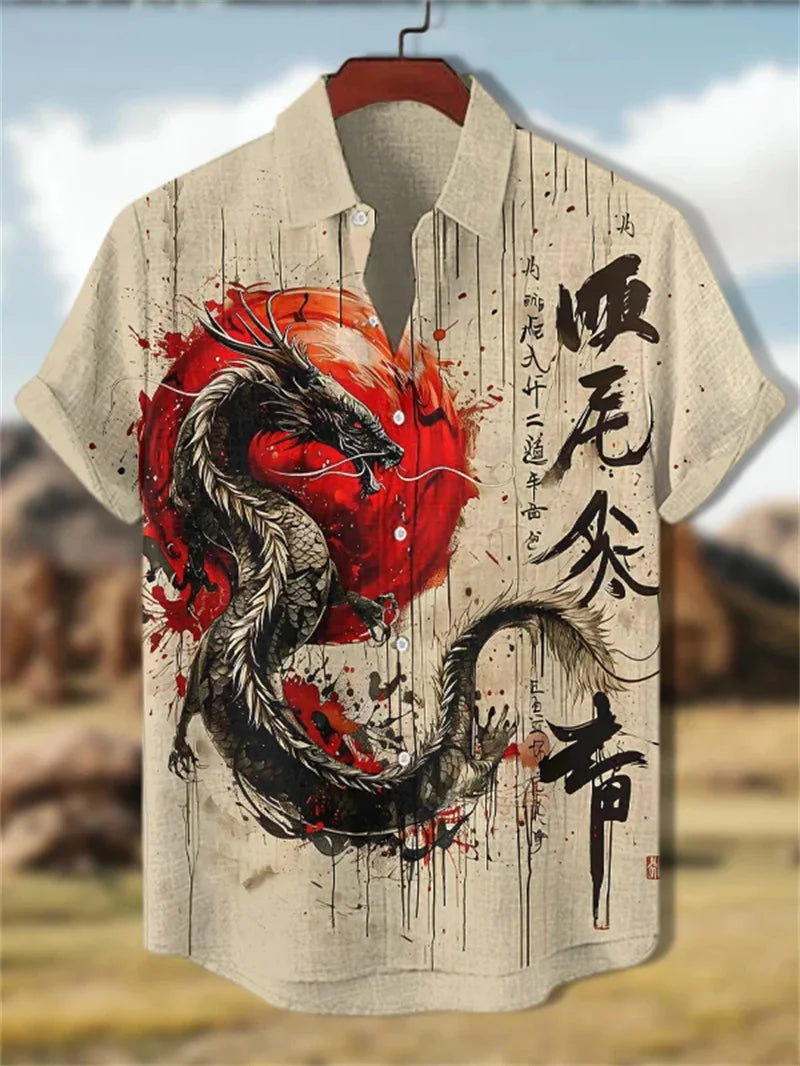 🐙 The Kraken-Retro Edition: Premium Men’s 3D Octopus Linen Shirt – High-Definition Nautical Graphic Print, Breathable Organic Cotton-Linen Blend, and Sophisticated Vintage-Style Holiday Short-Sleeve DF479