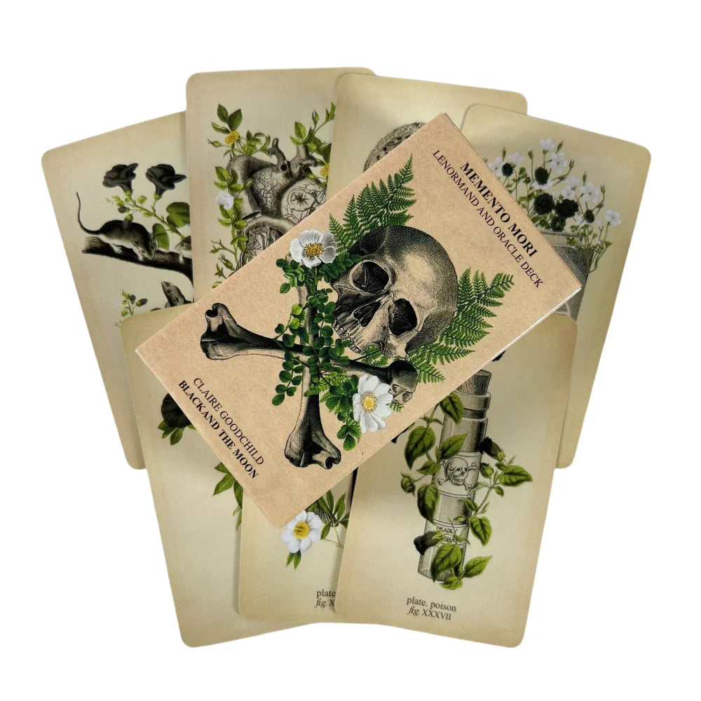 🖤Memento Mori Lenormand and Oracle Deck – 85-Card Tarot and Lenormand Hybrid for Deep Divination, Fate Connection & Family Board Game Fun