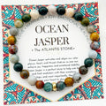 🌊 The "Happy Life" Bracelet: Handmade Ocean Jasper for Emotional Stability & Joy