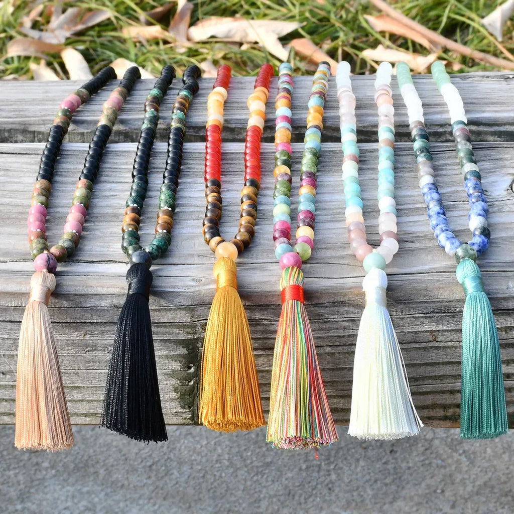 📿 The "Zen Guardian" 108 Mala: Black Agate & Tiger Eye Traditional Chinese Prayer Necklace