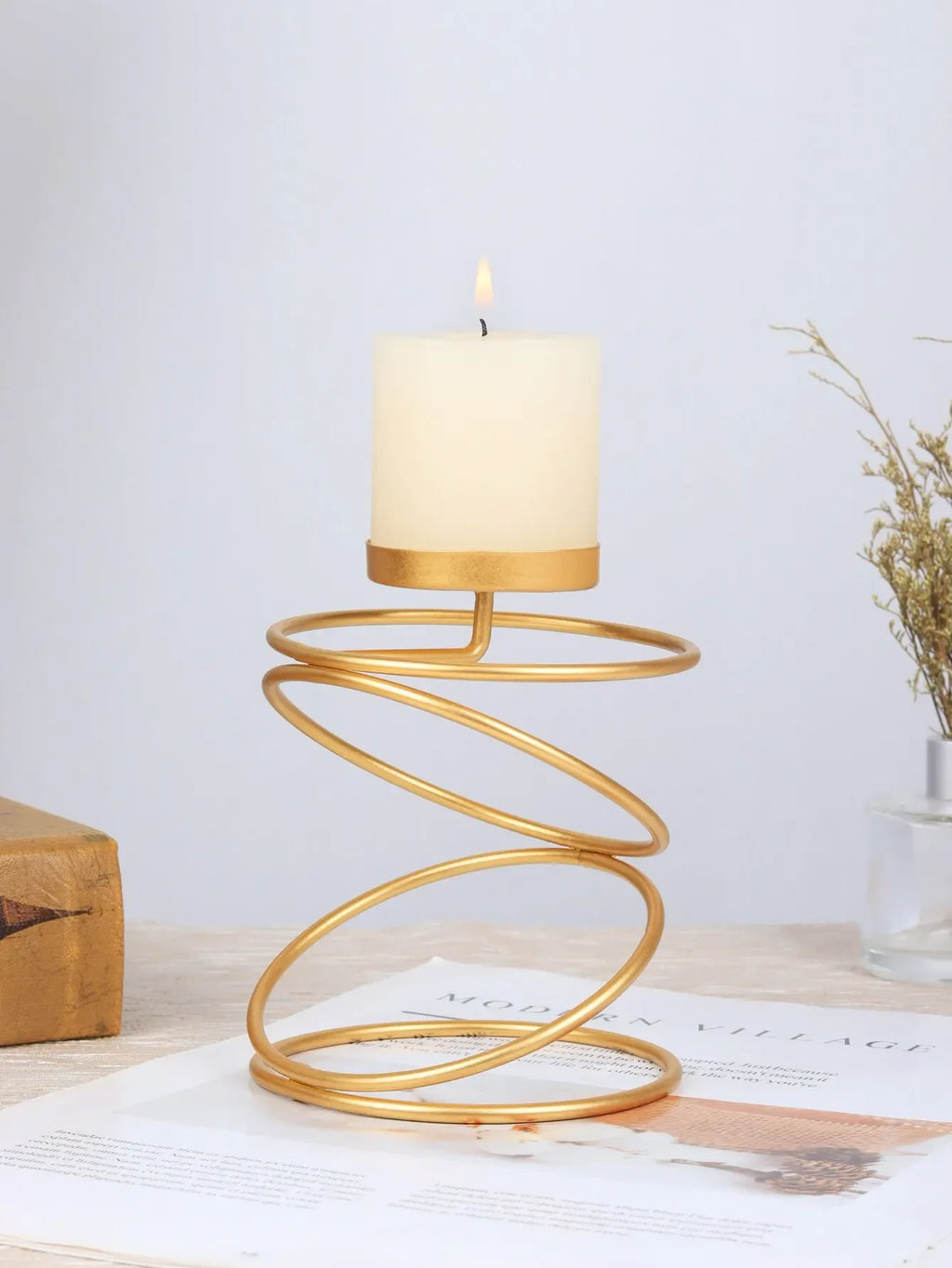 ✨ Ins Luxury Style Metal Candle Holders – Simple Golden Elegance for Weddings & Home Decor Golden
