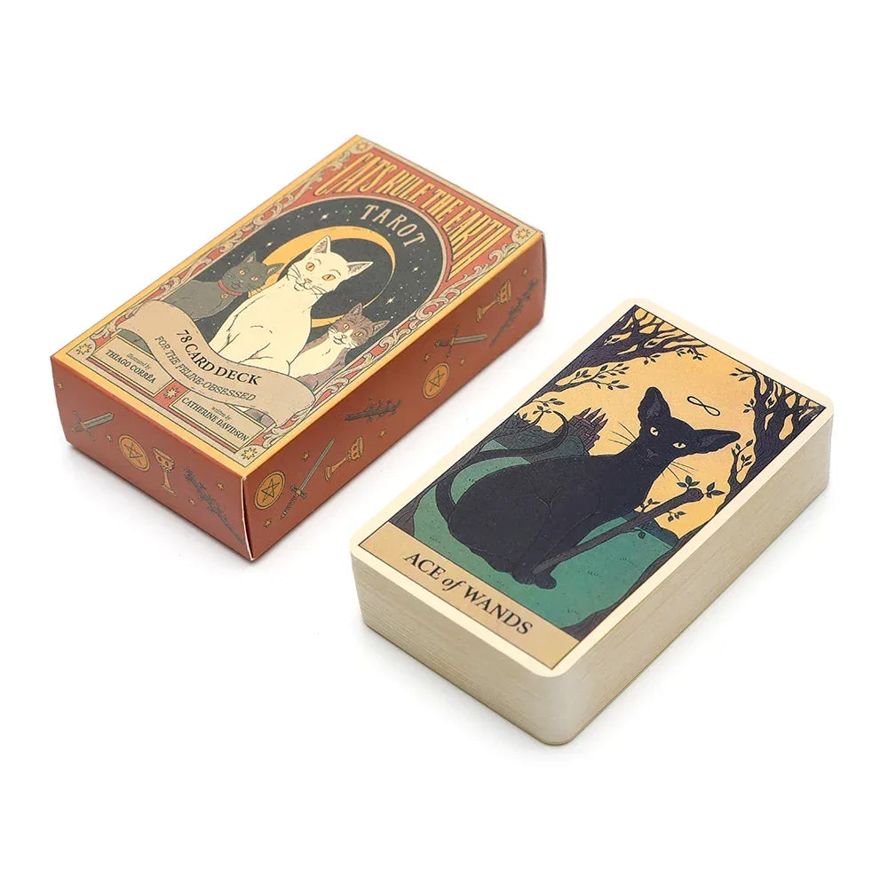 Cats Rule the Earth Tarot Deck – 78 Cards with Guidebook for Divination, Oracle Insight, and Fun Games
