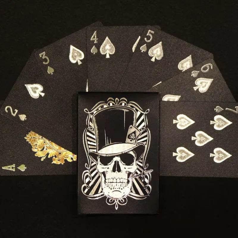 Multi-Style Color Playing Card Set - Waterproof Thai Poker Cards for Board Games, Perfect for Magic & More! Skull Silver Gold
