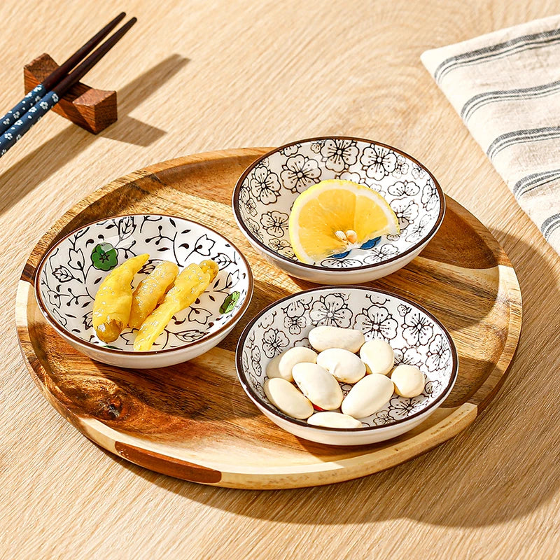 🍣 6pcs Japanese Mini Ceramic Plates – Elegant Barbecue, Sashimi & Sushi Dipping Sauce Dishes | Home, Desktop, Snack & Dessert Set | Free Shipping